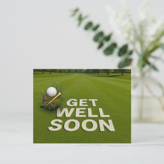 Golf Get well senden bald Wünsche für Golfer Postkarte (Stehend Vorderseite)