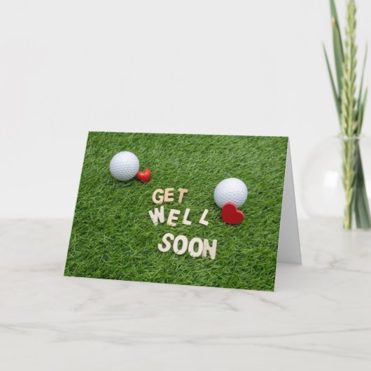 Golf Get well Soon Card with Golf and Tee Karte (Vorderseite)