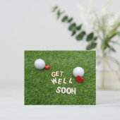 Golf Get well Soon Card with Golf and Tee Postkarte (Stehend Vorderseite)