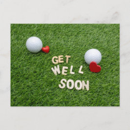 Golf Get well Soon Card with Golf and Tee Postkarte