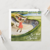 Golf Get Well Well Balon Card für Katzenliebhaber Karte (Vorderseite/Rückseite Beispiel)