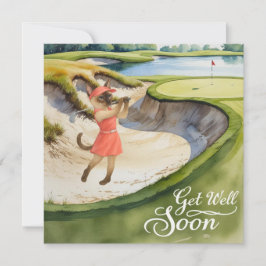 Golf Get Well Well Balon Card für Katzenliebhaber Karte