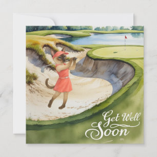 Golf Get Well Well Balon Card für Katzenliebhaber Karte