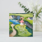 Golf Get Well Well Balon Card für Katzenliebhaber Karte (Stehend Vorderseite)