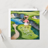 Golf Get Well Well Balon Card für Katzenliebhaber Karte (Vorderseite/Rückseite Beispiel)