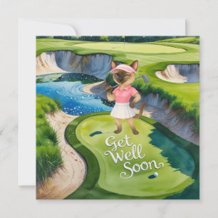 Golf Get Well Well Balon Card für Katzenliebhaber Karte