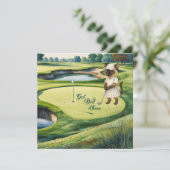 Golf Get Well Well Balon Card für Katzenliebhaber Karte (Stehend Vorderseite)