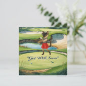 Golf Get Well Well Balon Card für Katzenliebhaber Karte (Stehend Vorderseite)