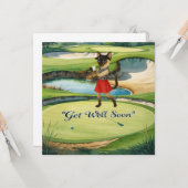 Golf Get Well Well Balon Card für Katzenliebhaber Karte (Vorderseite/Rückseite Beispiel)