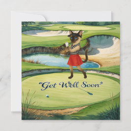 Golf Get Well Well Balon Card für Katzenliebhaber Karte