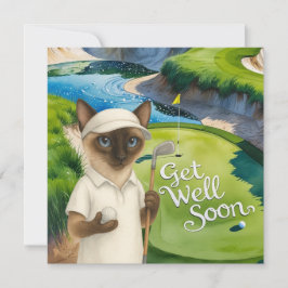 Golf Get Well Well Balon Card für Katzenliebhaber Karte