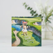 Golf Get Well Well Balon Card für Katzenliebhaber Karte (Stehend Vorderseite)