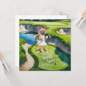 Golf Get Well Well Balon Card für Katzenliebhaber Karte (Vorderseite/Rückseite Beispiel)