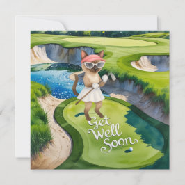 Golf Get Well Well Balon Card für Katzenliebhaber Karte