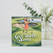Golf Get Well Well Balon Card für Katzenliebhaber Karte (Stehend Vorderseite)