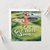 Golf Get Well Well Balon Card für Katzenliebhaber Karte (Vorderseite/Rückseite Beispiel)