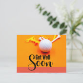 Golf Get Well Well Beyond Bour mit Golf Ball und T Postkarte (Stehend Vorderseite)