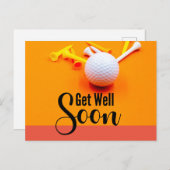 Golf Get Well Well Beyond Bour mit Golf Ball und T Postkarte (Vorne/Hinten)