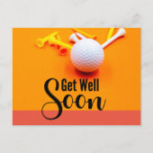 Golf Get Well Well Beyond Bour mit Golf Ball und T Postkarte (Vorderseite)