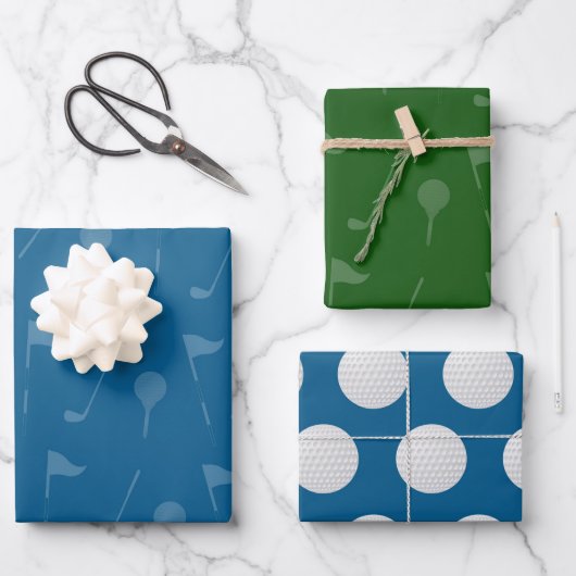 Golf Gift Wrap - Golfer Wrapping Paper Geschenkpapier Set (Vorderseite)
