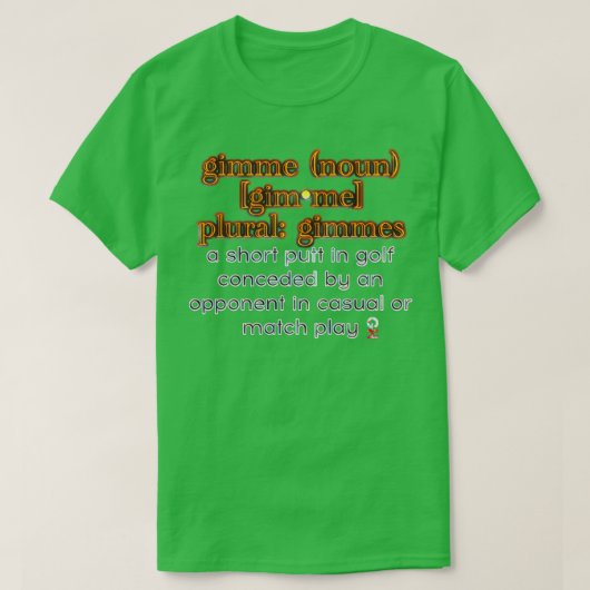 Golf Gimme Hipster Golf T-Shirt (Design vorne)