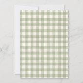 Golf Gingham Salbeigrüne Babyparty Einladung (Rückseite)