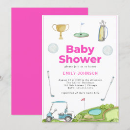 Golf Girl Baby Dusche Einladung