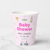 Golf Girl Baby Dusche Pappbecher (Vorderseite)