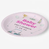 Golf Girl Baby Dusche Pappteller (Schrägansicht)