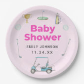Golf Girl Baby Dusche Pappteller (Vorderseite)