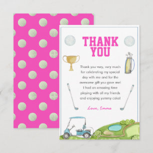 Golf Girl Birthday Dankeskarte
