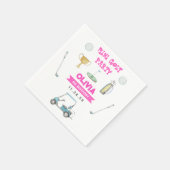 Golf Girl Birthday Party Serviette (Ecke)
