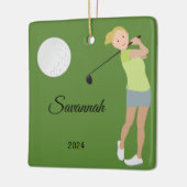 Golf Girl Blonde Keramikornament (Links)