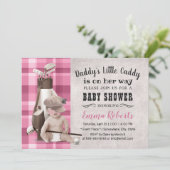 Golf Girl Future Golfer Niedlich Caddy Baby Dusche Einladung (Stehend Vorderseite)