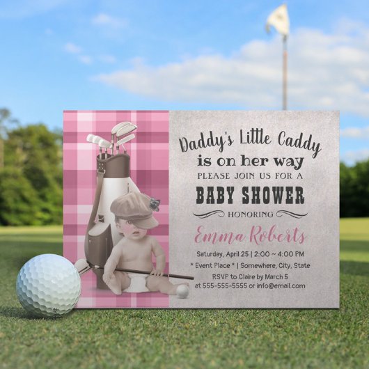 Golf Girl Future Golfer Niedlich Caddy Baby Dusche Einladung