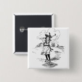 Golf Girl Golfspielen Vintage Kunst Button (Vorne & Hinten)