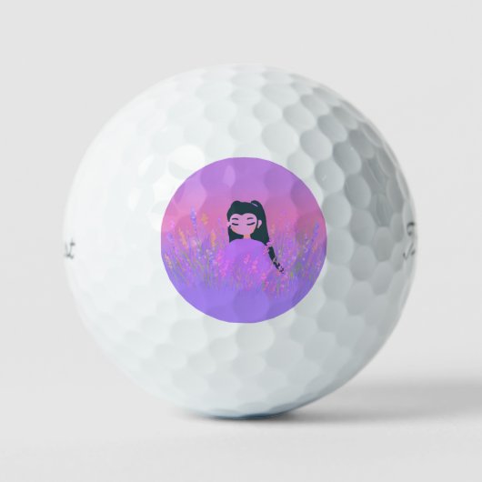 Golf Girl Lavender Daydream Golfball (Vorderseite)