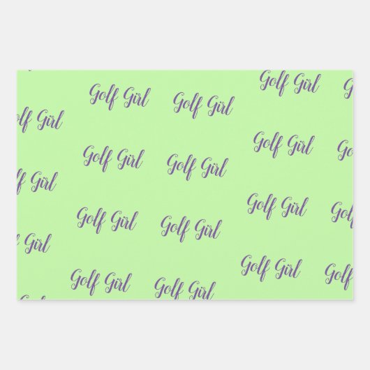 Golf Girl Wrapping Paper Geschenkpapier Set (Vorderseite 2)