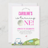 Golf Girls Einladung zum ersten Geburtstag (Vorderseite)