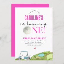 Golf Girls Einladung zum ersten Geburtstag