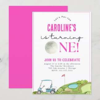 Golf Girls Einladung zum ersten Geburtstag