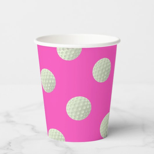 Golf Girls Erster Geburtstag Pappbecher (Rückseite)