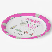 Golf Girls Erster Geburtstag Pappteller (Schrägansicht)