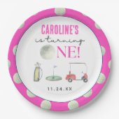 Golf Girls Erster Geburtstag Pappteller (Vorderseite)