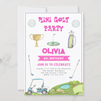 Golf Girls Geburtstagsparty Einladung