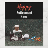 Golf glückliche Pension mit Name Bierwagen Golfer Weinetikett (Einzelnes Label)