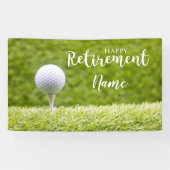 Golf glückliche Pensionierung mit Golfball auf Grü Banner (Horizontal)