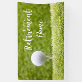 Golf glückliche Pensionierung mit Golfball auf Grü Banner (Vertikal)
