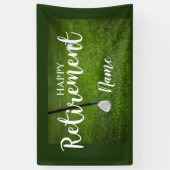 Golf glückliche Pensionierung mit Golfball auf grü Banner (Vertikal)