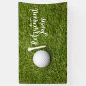 Golf glückliche Pensionierung mit Golfball auf Grü Banner (Vertikal)